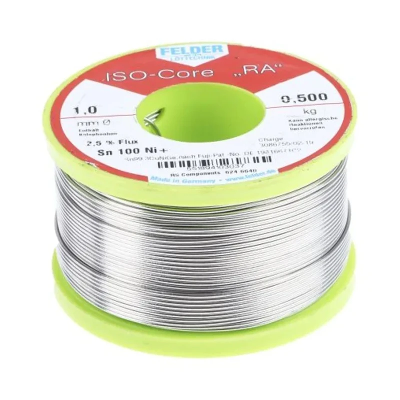 Felder Lottechnik Lead Free Solder Wire 1 mm Diameter, Rosin Based Flux, 227 °C Melting Point 551894103037