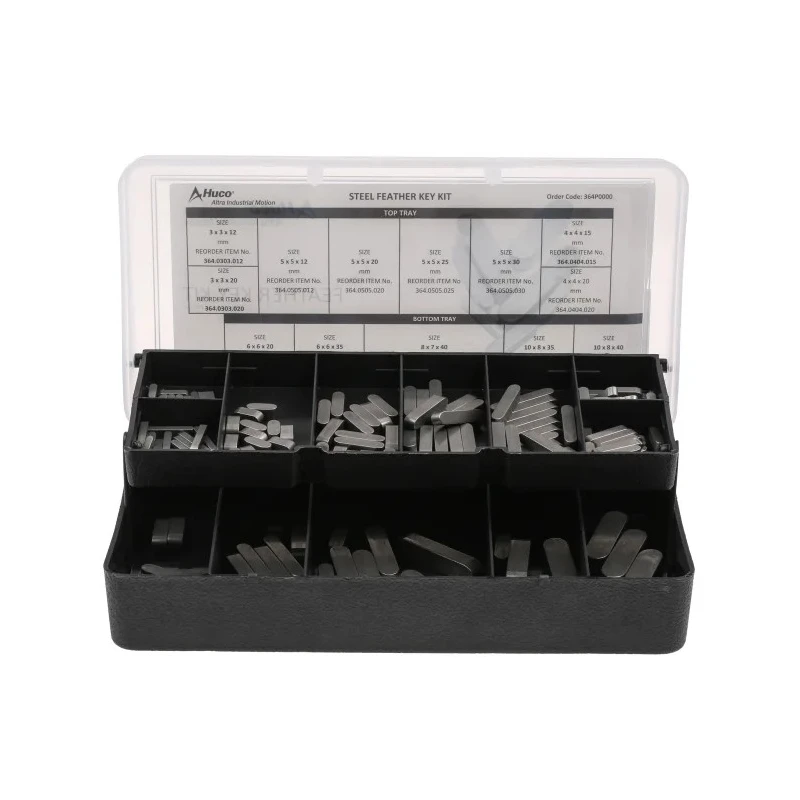 RS PRO 180 piece Steel Feather Key Kit 600 N/mm2 Shear Strength DIN 6885 Germany 302-9161