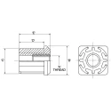 Nu-Tech Engineering Heavy Duty Square Nylon Tube Insert with Stainless Steel Bush A021/011