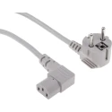 RS PRO IEC C13 to CEE 7/7 Power Cord 2.5 m Grey PVC 250V 10A 626-6717