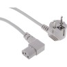 RS PRO IEC C13 to CEE 7/7 Power Cord 2.5 m Grey PVC 250V 10A 626-6717