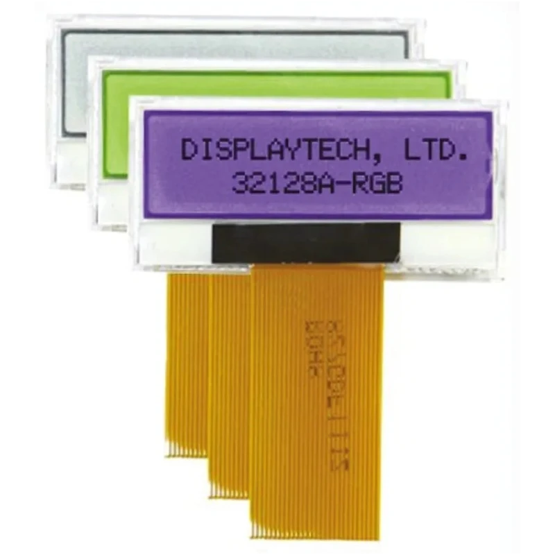 Displaytech Graphic LED LCD Monochrome Display 128 x 32 Pixel 55 x 19 mm Viewing Area 32128A-FC-BW-RGB