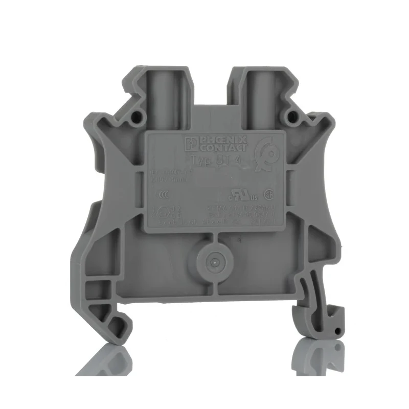 Phoenix Contact Feed Through Terminal Block UT 4 Series, 1-Level, Screw Termination, 1kV, 32A, 0.14 to 4 mm², Grey 3044102