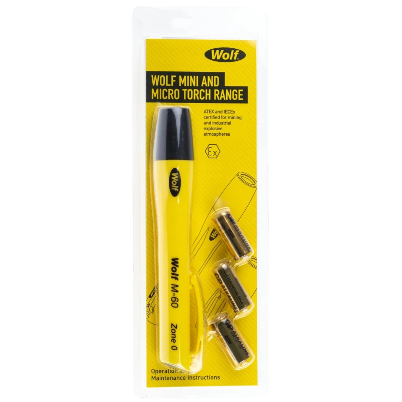 Wolf Safety IECEx, ATEX LED Pen Torch Yellow 139 lm, 68 mm M-60