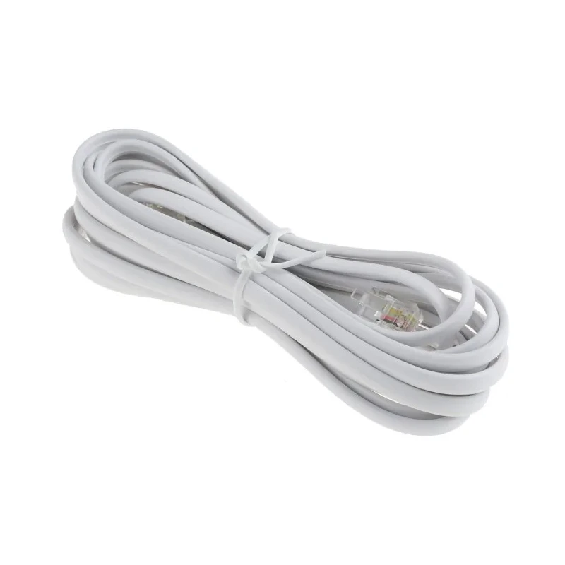 RS PRO Telephone Extension Cable Female RJ11 to Male RJ11 Connector White Sheath 3 m RJ11