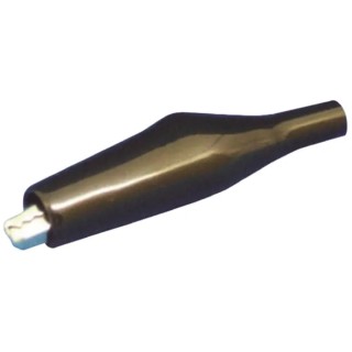 Sato Parts Black Crocodile Clip with Brass Contact, Insulated, 6mm Jaw Opening, 5A Current C-4-M-B
