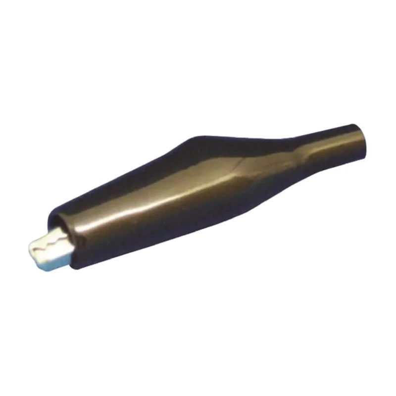 Sato Parts Black Crocodile Clip with Brass Contact, Insulated, 6mm Jaw Opening, 5A Current C-4-M-B