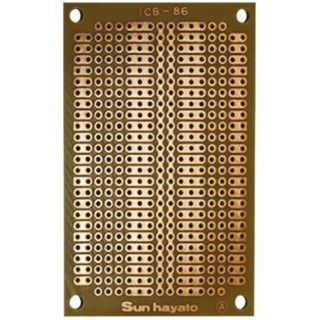 Sunhayato Matrix Board FR1 Phenol-Sided Paper 1 mm Holes, 2.54 mm Pitch, 72 mm x 47 mm ICB-86