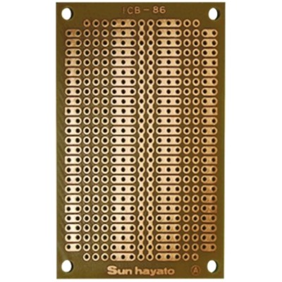 Sunhayato Matrix Board FR1 Phenol-Sided Paper 1 mm Holes, 2.54 mm Pitch, 72 mm x 47 mm ICB-86