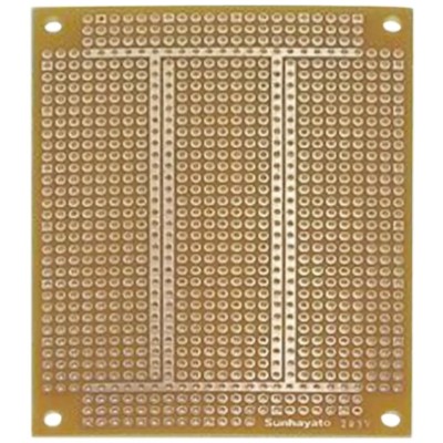 Sunhayato Matrix Board FR1 1 mm Holes, 2.54 mm Pitch, 95 mm Length, 72 mm Width, Phenol-Sided Paper ICB-293V