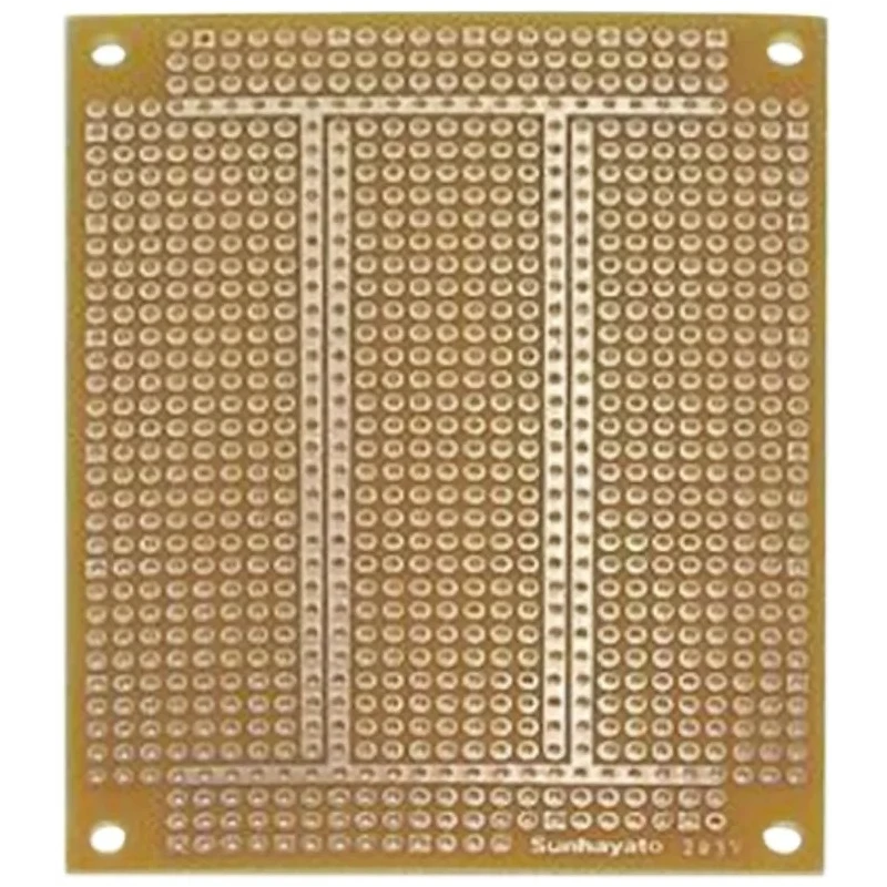 Sunhayato Matrix Board FR1 1 mm Holes, 2.54 mm Pitch, 95 mm Length, 72 mm Width, Phenol-Sided Paper ICB-293V