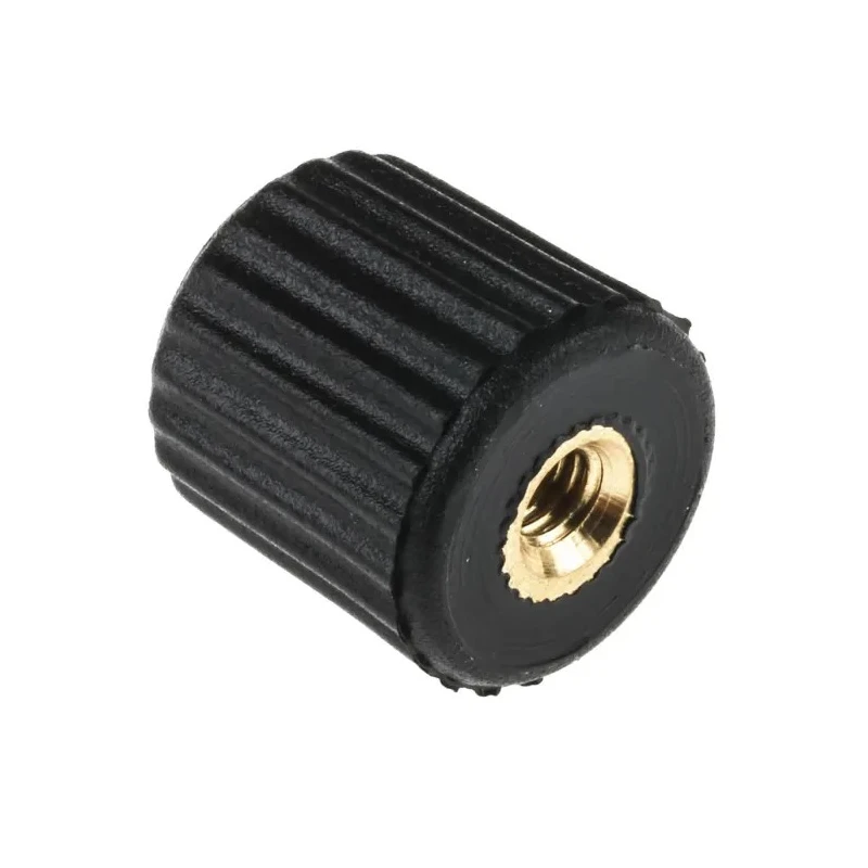 RS PRO Black Thermoplastic Knurled Clamping Knob M4 Threaded Hole 15 mm Diameter 631-9085