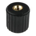RS PRO Black Thermoplastic Knurled Clamping Knob M4 Threaded Hole 15 mm Diameter 631-9085