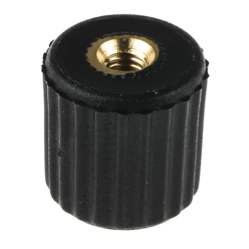 RS PRO Black Thermoplastic Knurled Clamping Knob M4 Threaded Hole 15 mm Diameter 631-9085