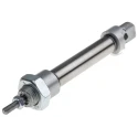 RS PRO Pneumatic Piston Rod Cylinder - 10mm Bore, 25mm Stroke, ISO 6432 Series, Single Acting, Stainless Steel Body 304-3353