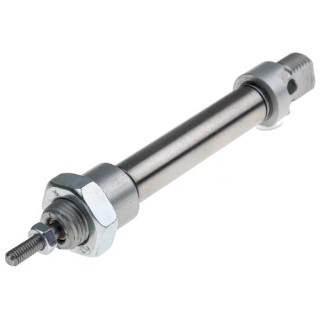RS PRO Pneumatic Piston Rod Cylinder - 10mm Bore, 25mm Stroke, ISO 6432 Series, Single Acting, Stainless Steel Body 304-3353