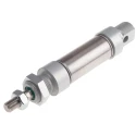 RS PRO 25 mm Bore Pneumatic Roundline Cylinder Mini ISO Series Double Acting 10 bar Max Pressure 25 mm Stroke 304-3583