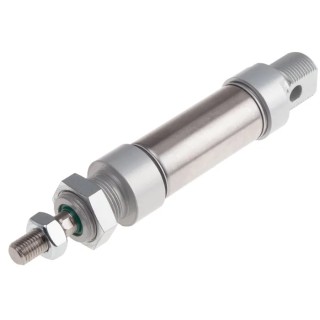 RS PRO 25 mm Bore Pneumatic Roundline Cylinder Mini ISO Series Double Acting 10 bar Max Pressure 25 mm Stroke 304-3583