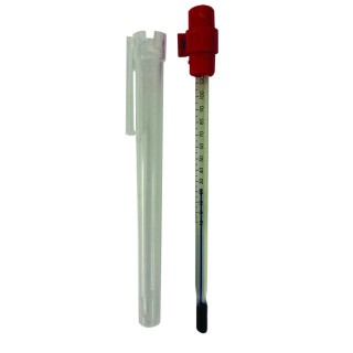 Brannan Pocket Glass Thermometer, 110 °C max, Red Spirit Filling, 1 °C Division, 150mm Length 15mm Width 17g UK 17/346/2