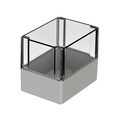 Bopla Euromas Series Light Grey Transparent Lid Polycarbonate Enclosure IP66 IK07 140mm x 160mm x 120mm 02246100