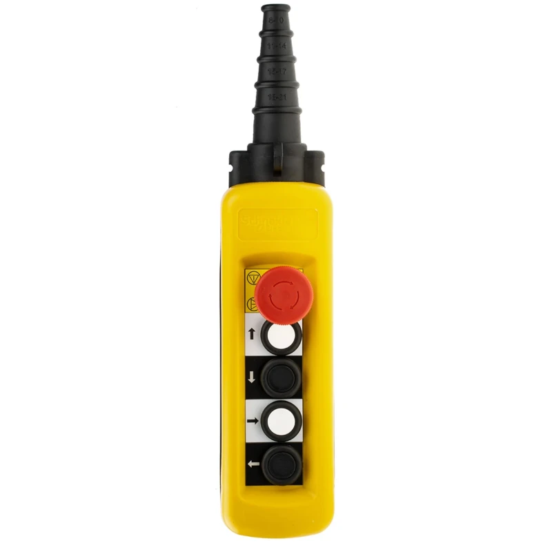 Schneider Electric Push Button Pendant Station 4 NO/3 NC 5 Push Buttons IP65 Polypropylene Yellow XACA47131