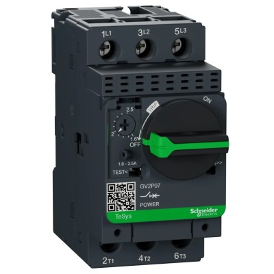Schneider Electric TeSyS GV Motor Protection Circuit Breaker 1.6 to 2.5A, 690V, Thermal Magnetic, 3 Poles GV2P07