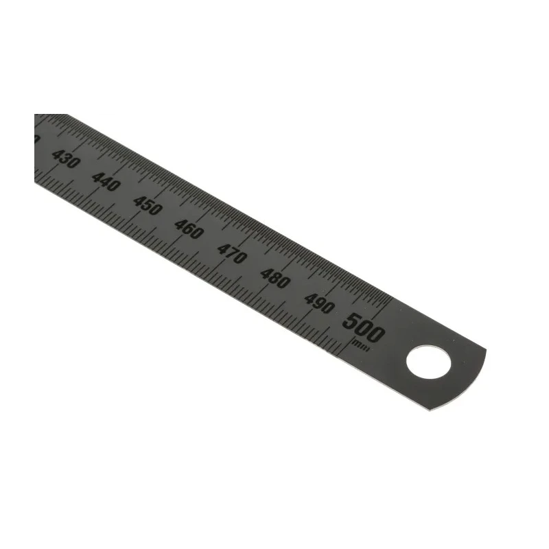MikronTec 500 mm Stainless Steel Flexible Metric Ruler, Hardened Spring Band Steel, Model 901 500MM