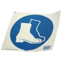 Brady Polyethylene Terephthalate Mandatory Sign Foot Protection Must Be Worn PIC 254-DIA 200-B7541 (BRANDED)