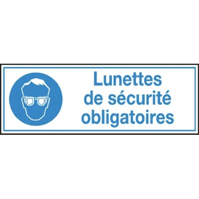 Brady Polyethylene Terephthalate Mandatory Sign Lunettes de sécurité obligatoires French Text STF 371-297X105-B7541 (BRANDED)