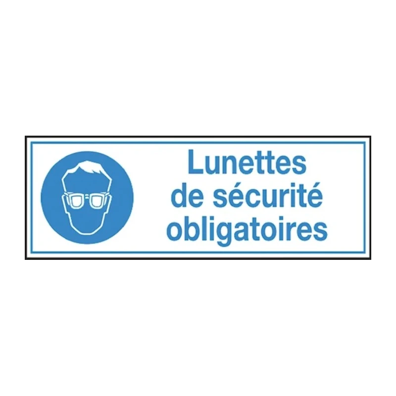Brady Polyethylene Terephthalate Mandatory Sign Lunettes de sécurité obligatoires French Text STF 371-297X105-B7541 (BRANDED)