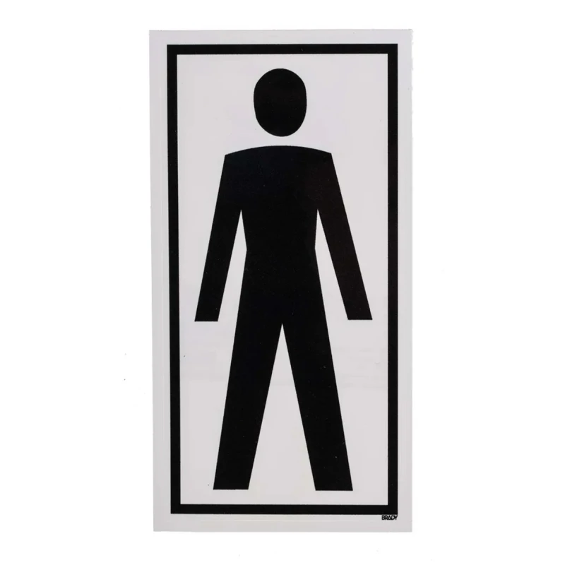 Brady Polyethylene Terephthalate Black Yellow Male Pictogram Location Sign PIC 466-075X150-B7541 (BRANDED)