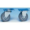 Guitel Hervieu Swivel Castor 20 kg Load Capacity 50 mm Diameter Rubber Wheel Pressed Steel Frame 55041100