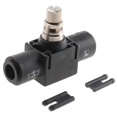 Legris 7770 Series Flow Controller In-line Regulator Stainless Steel Brass Polymer 40 bar Max Pressure Model 7770 12 00