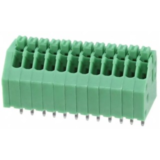 Phoenix Contact PTSA Series 45° PCB Terminal Block, 12 Contacts, 2.5 mm Pitch, 1 Row, 2A Current, 800V 1989845