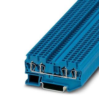 Phoenix Contact Feed Through Terminal Block Blue 2.5mm² 1-Level Spring Cage 800V 28A ST B2.5-QUATTRO BU 3031319