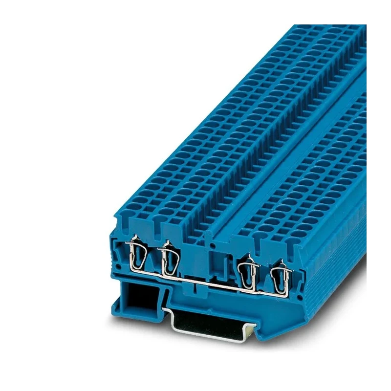 Phoenix Contact Feed Through Terminal Block Blue 2.5mm² 1-Level Spring Cage 800V 28A ST B2.5-QUATTRO BU 3031319
