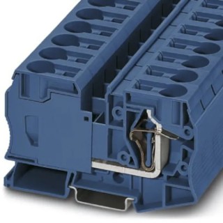 Phoenix Contact ST 35 BU Series Feed Through Terminal Block Blue, 2.5, 35 mm², 1-Level, Spring Cage, IECEx 3036181