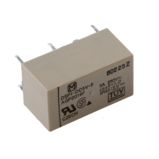 Panasonic DIN Rail Power Relay 5V DC Coil 5A Switching Current DPST DSP15FD