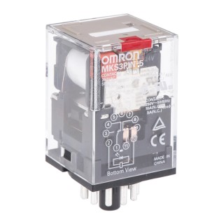 Omron Power Relay, 24V AC Coil, 10A Switching Current, 3PDT, Plug-In Terminal MKS3PIN-5 24VAC
