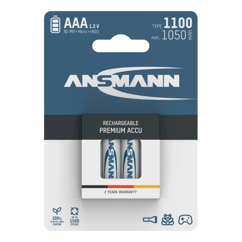 Ansmann Nickel Metal Hydride Rechargeable AAA Battery 1.1 Ah 1.2 V 5035232