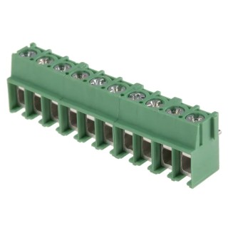 Phoenix Contact PT 2.5/10-5.0-V Series Right Angle PCB Terminal Block, 10 Contacts, 5 mm Pitch, 320 V, Polyamide 1987805