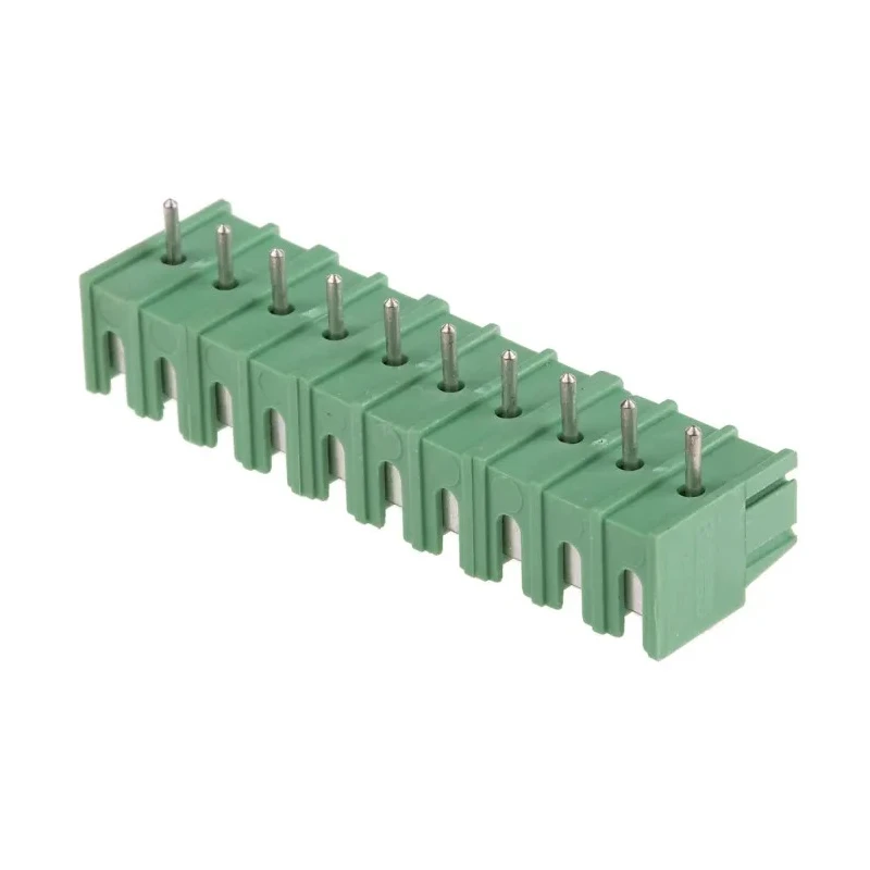 Phoenix Contact PT 2.5/10-5.0-V Series Right Angle PCB Terminal Block, 10 Contacts, 5 mm Pitch, 320 V, Polyamide 1987805