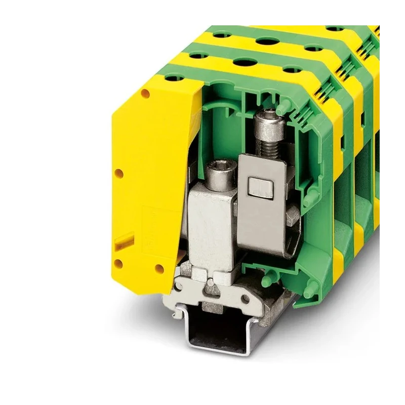 Phoenix Contact Earth Terminal Block USLKG Series Yellow Green Single-Level Screw Termination 8kV 232A ATEX 0441041