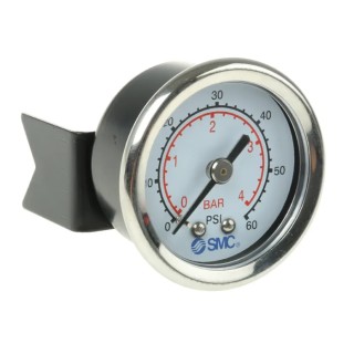 SMC 43 mm One-Touch Fitting Male or Female Inlet R(Pt) Threaded Pressure Gauge 4 bar 4K8-4P