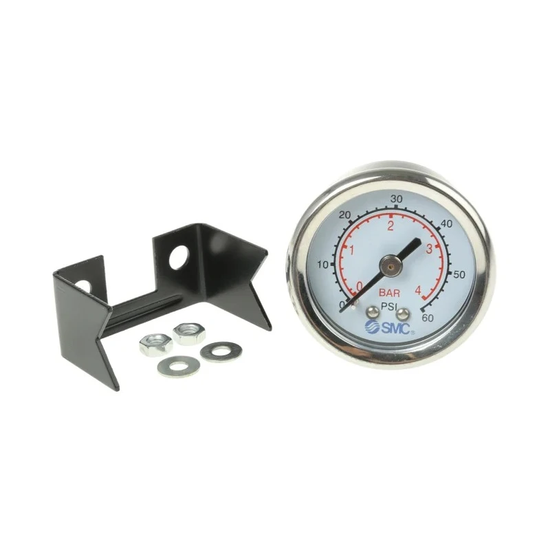 SMC 43 mm One-Touch Fitting Male or Female Inlet R(Pt) Threaded Pressure Gauge 4 bar 4K8-4P