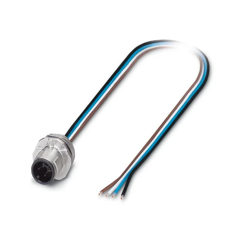 Phoenix Contact Male 4 Way Straight to 4 Way Unterminated Sensor Actuator Cable 500 mm 300V 4A IP67 22 AWG Tinned 1523450