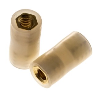RS PRO Insulated Female/Female Standoff M4 Thread, 16 mm Body Length, Polyamide 66 Nylon Material, Round Plain 653-9475