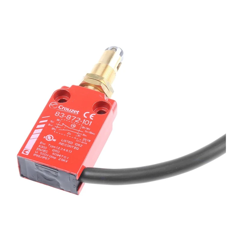 Crouzet 83872 Series Plunger Limit Switch 1 NO 1 NC, Metal Housing, IP66 IP67, 240V AC 6A 83872101