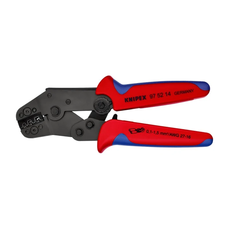 Knipex Crimp Tool for Uninsulated Open Barrel Terminals 195mm Length Model 97 52 14