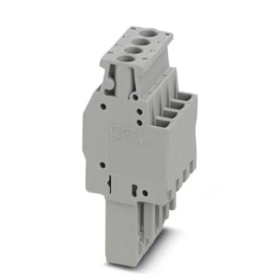 Phoenix Contact UPBV 2.5/4 Series 4-Contact Pluggable Terminal Block, 5.2 mm Pitch, 1 Row, 500V, 24A, Nylon Housing 3045428